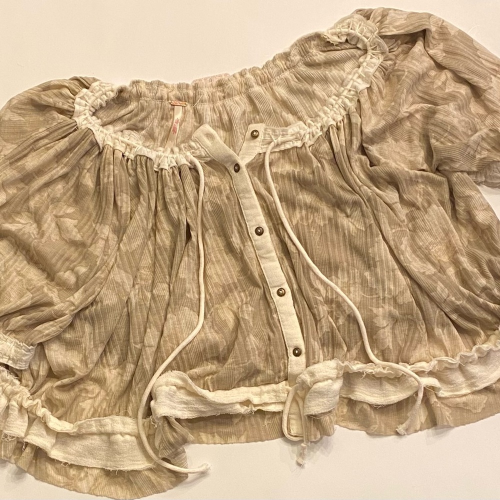 Free People Perfect Day Ribbed Ruffle Top